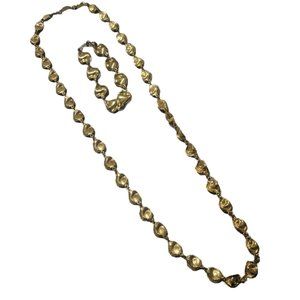 MCMVintage Signed Anne Dick Brutalist Designer 30"Necklace & 6"Bracelet Rare Set